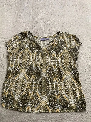 Blusa Henley Mujer Geométrica Manga Corta Multicolor Talla L Foto 1 de 4