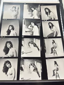 Vintage 1960s Sexy Black Haired Amateur Nude Model Pin Up Girl Contact Sheet - Bild 1 von 6