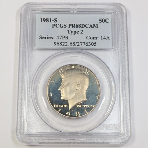 1981 S PCGS PR68 DCAM TYPE 2 | Kennedy Half Dollar - 50c US Coin #43043A Cover