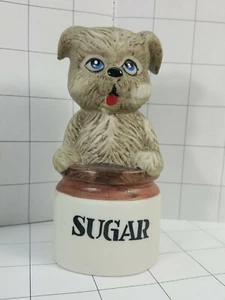 Critter Bells: Puppy sitting on a sugar jar Collector Bell  JASCO  #375 - Picture 1 of 2