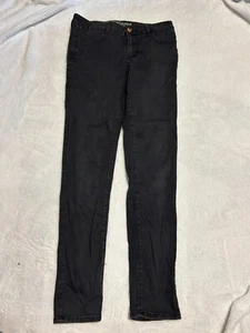 American Eagle Jeans Womens 10 Long Black Super Stretch Hi Rise Jegging Denim - Picture 1 of 5