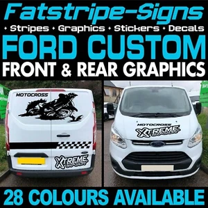 passend für FORD TRANSIT CUSTOM SWB LWB MOTOCROSS GRAFIK AUFKLEBER STREIFEN ST CAMPER - Bild 1 von 2