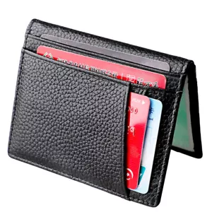 8 ranuras para tarjetas + 2 tarjetas de identificación Windows delgado soporte para tarjetas de crédito doble cuero de vaca billetera de cuero - Imagen 1 de 13
