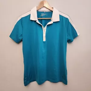 Nike Tour Preformance Womens Polo Shirt Size Large Golf Dri Fit Blue Textured - Picture 1 of 9