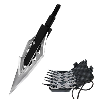 12pcs 150 grain Broadheads 1.1" Cut Crossbow Compound Bow Arrowhead Hunting - Image 1 of 4