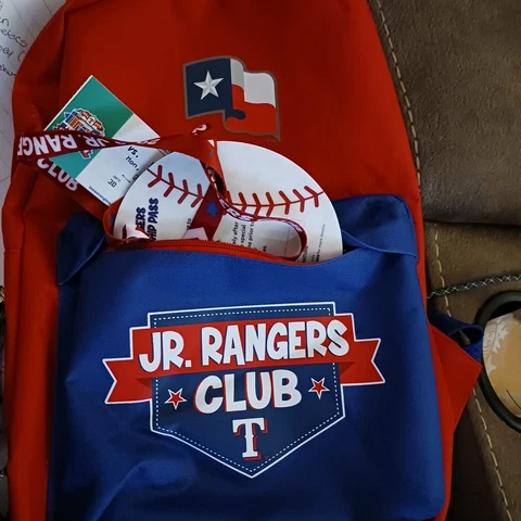 MLB Texas Ranger Jr Rangers Club Backpack with original promotional items Cover