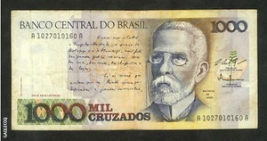 BRAZIL-BANCO CENTRAL DO BRASIL 1,000 MIL CRUZADOS *0160A PAPER MONEY (1) - Picture 1 of 2