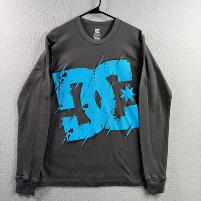 DC Shoes Shirt Mens M Gray Thermal Waffle Knit Long Sleeve Skater Vintage Y2K - Image 1 of 4