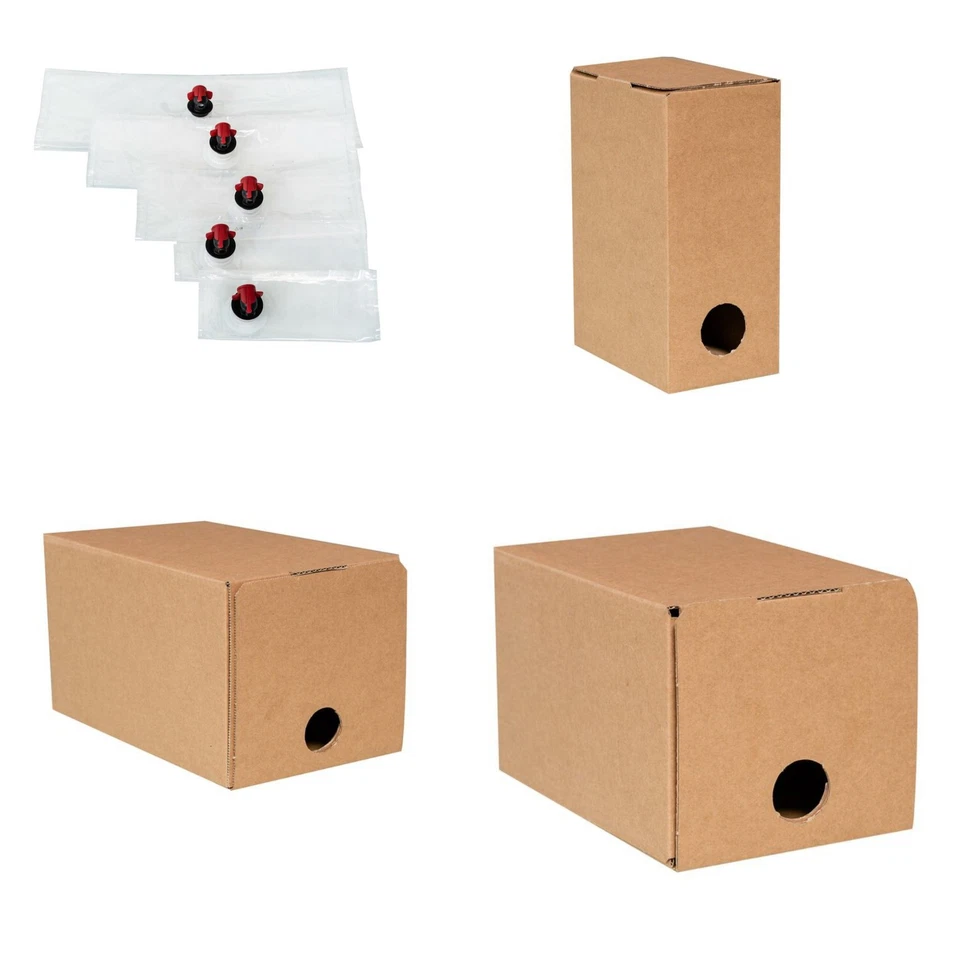 Bag in Box Getränkekarton 1,5 3 5 Liter Beutel Saft Wein Sirup Öl Seife Wasser - Bild 1 von 2