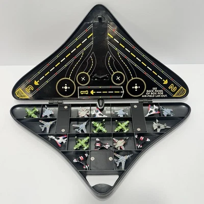 1989 Micro Machines Black Grey Stealth Bomber Carring Case w/ 19 Aircraft Toys - Image 1 of 4