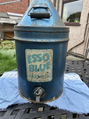 Esso Blue Paraffin Fuel Oil Can Vintage - Image 1 of 3