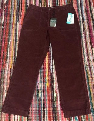 Nuevo con etiquetas Pantalones Studio Blue Sophia Utility Bolsillo Pana Talla 29 Vino de Oporto tiro medio  Foto 1 de 4