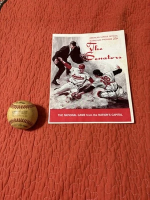 Washington Senators 1968 Scorecard Program New York Yankees Scored•Mickey Mantle - Image 1 of 4