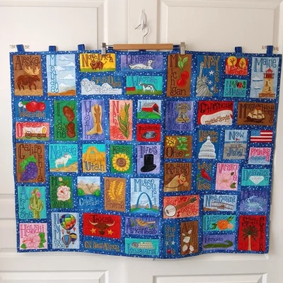 Krista Hamrick "Land that I Love" Embroidered Quilted Wall Hanging 34" x 44.5" - Image 1 of 4