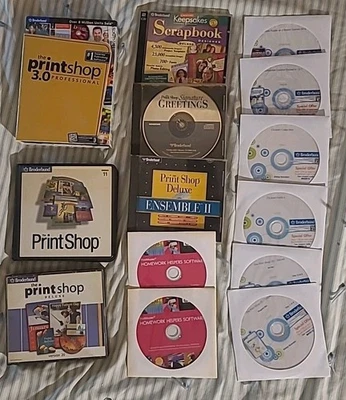 14 Broderbund Software Lot Photo Scrapbook Printshop Professional Greeting Game - Image 1 of 4