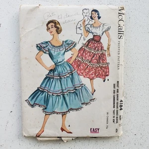 1950s Vintage 35" Bust McCalls 4184 Square Dance Blouse Skirt Set Sewing Pattern - Picture 1 of 7