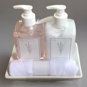 Sara Fitz Keramik Caddy Lavendel Salbei Handseife und Lotion - Bild 1 von 5