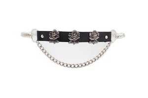 Women Silver Metal Chain Going Out Party Belt Rose Flower Charms Fit Size M L XL - Picture 1 of 15