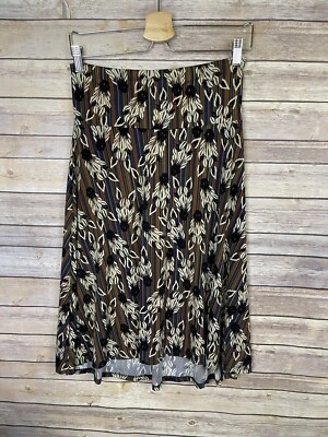 Falda Lularoe Pequeña Azul Giratoria Estampado Cebra Rayas Boho Elástica Slinky Midi Foto 1 de 4