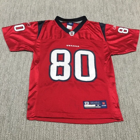 Houston Texans Reebok Jersey Youth Medium 10-12 Red NFL Football Andre Johnson Cover