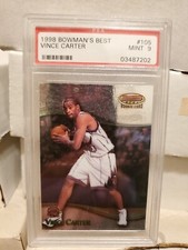Vince Carter 1998-99 Bowman's Best #105 Rookie Card RC PSA 9 Mint Raptors