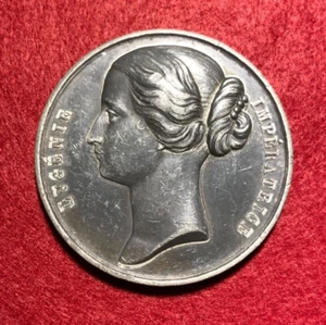 FRANKREICH: NAPOLEON III & EUGENIE / Zinnmedaille / 1253a - Picture 1 of 2