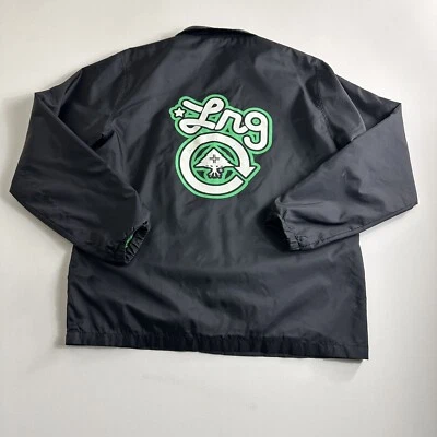 LRG Jacket Lifted Research Group Men Medium Snap Button Windbreaker Casual Black - Image 1 of 4