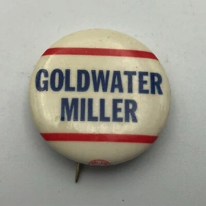 Barry Goldwater William Miller Pinback Presidential Campaign Button 1964 Vintage - Picture 1 of 12