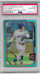 2015 Bowman Chrome IAN HAPP SKY BLUE Refractor PSA 10 +7 ROOKIES #28 Best #38