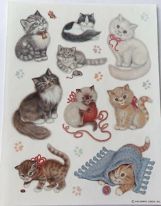 VTG Hallmark Stickers Cats & Kittens Cute Poses Adorable NEW - Picture 1 of 1