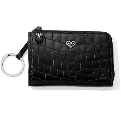 NUEVO CON ETIQUETAS Brighton B WISHES SHINE Negro Cocodrilo Charol Moneda Llavero Precio de venta sugerido por el fabricante $58 Foto 1 de 2