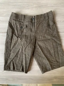 Ann Taylor Loft Women's Shorts Size 6 Wool Silk Bermuda Shorts Tweed Brown - Picture 1 of 5