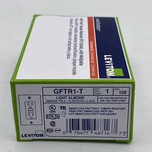 New Leviton GFTR1-T SmartlockPro Slim GFCI Tamper-Resistant Receptacle Wallplate - Picture 1 of 3