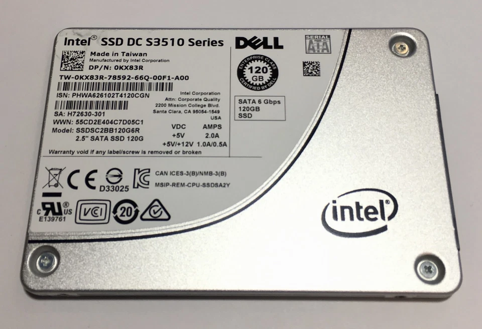 *Intel 0KX83R 120GB SSD 2.5" SATA Model: SSDSC2BB120G6R DP/N: KX83R* - Image 1 of 2