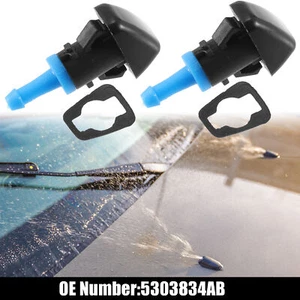 2pcs Front Car Windshield Washer Nozzle Wiper Spray Jet for Jeep Patriot 09-17 - Foto 1 di 7