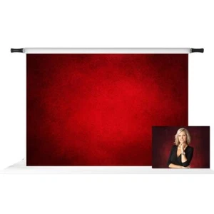 7x5ft Red Portrait Photography Backdrop Vintage Red Texture Photo Prop - Picture 1 of 8