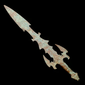 AA Rare Antique Bronze Iron age Sword with Beast Face and Eagles Engravings - Picture 1 of 12