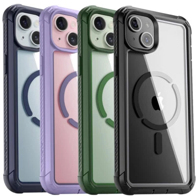 For Apple iPhone 15 Case | Poetic MagSafe Built-in Screen Shockproof Clear Cover - Image 1 of 4