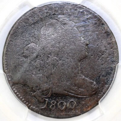1800 1c S-202 Draped Bust Large Cent PCGS VG Details Env Damage - Image 1 of 4