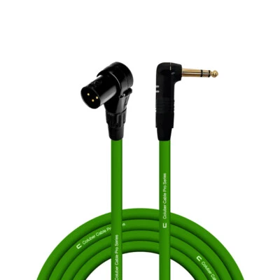 Ángulo recto 3 pines XLR macho - ángulo 1/4" TRS cable equilibrado longitud personalizada, color Foto 1 de 4