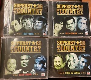 x4 SEALED Time Life SUPERSTARS of Country CD Lot Party Time Easy Loving 60s 70s