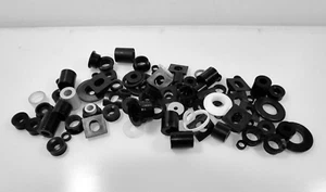BUSHINGS, BEARINGS, SLEEVES, ASSORTMENT OF PLASTIC, NYLON, TEFLON, OVER 100pcs. - Picture 1 of 2