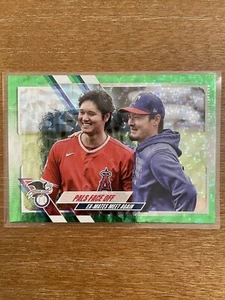 2021 Topps Update Shohei Ohtani Kohei Arihara #US125 GREEN FOIL /499 SP MLB B - Picture 1 of 11