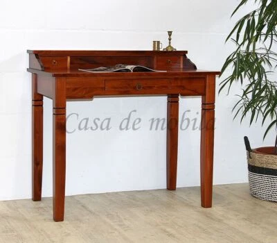 Schreibtisch Sekretär DECOR 100x91x57cm Pappel massiv kirschfarben lackiert - Bild 1 von 4