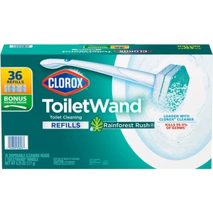 Clorox ToiletWand Disposable Toilet Brush, Rainforest Rush, 1 Wand & 36 Refills! - Picture 1 of 7