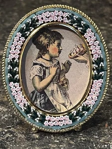 Vintage Floral intricate Micro Mosaic Frame Italy - Picture 1 of 15