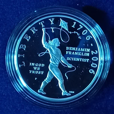 2006 U.S. Mint Benjamin Franklin Proof Silver Dollar - Image 1 of 4
