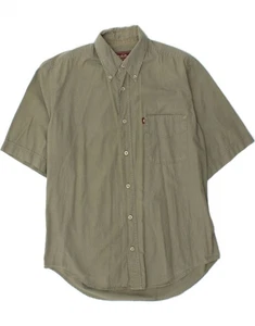 MARLBORO CLASSICS Mens Short Sleeve Shirt Medium Khaki Cotton DD31 - Picture 1 of 3