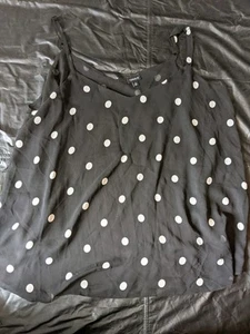 Camisa tórrida sin mangas lunares talla 3 negra blanca forrada poliéster correa de espagueti - Imagen 1 de 24