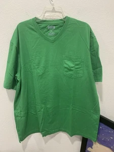 Duluth Trading Men’s Size XL Longtail Pocket V Neck T Shirt Thick Cotton Green - Picture 1 of 9